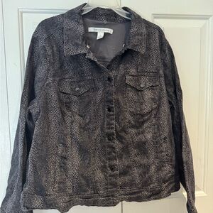 Jones New York Textured Black Jean Jacket